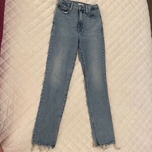Good American Straight Leg Split Hem Jeans
